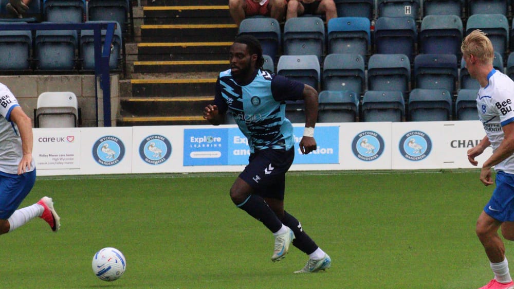 Fred Onyedinma of Wycombe Wanderers against Portsmouth