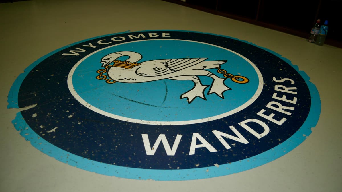 Wycombe Wanderers badge on floor